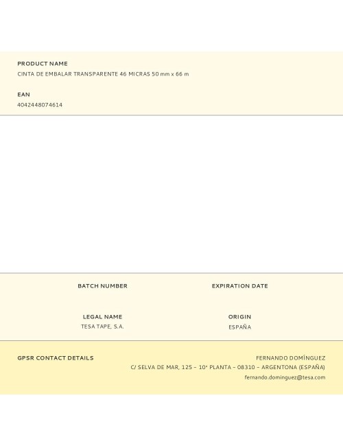 Cinta de embalar transparente 46 micras 50 mm x 66 m