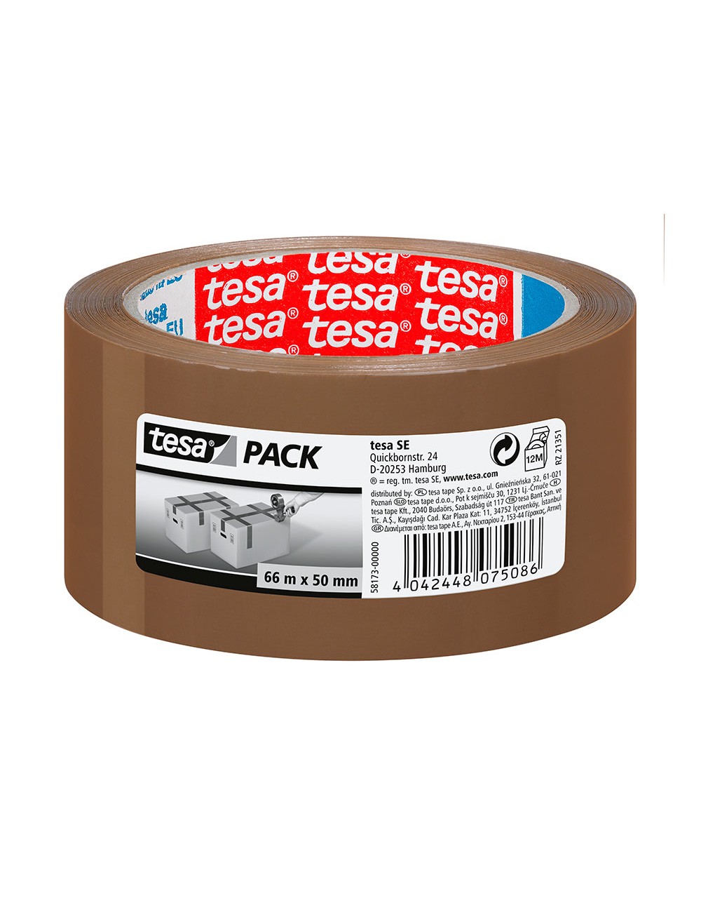 Cinta de embalar marrón 46 micras 50 mm x 66 m