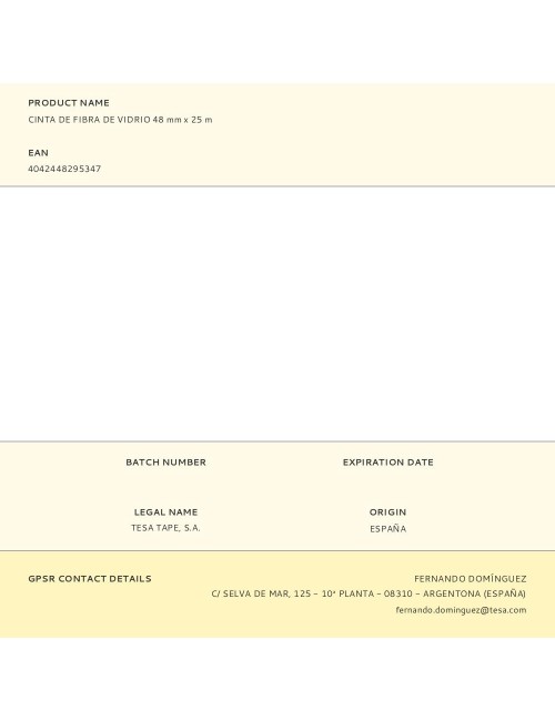 Cinta de fibra de vidrio 48 mm x 25 m