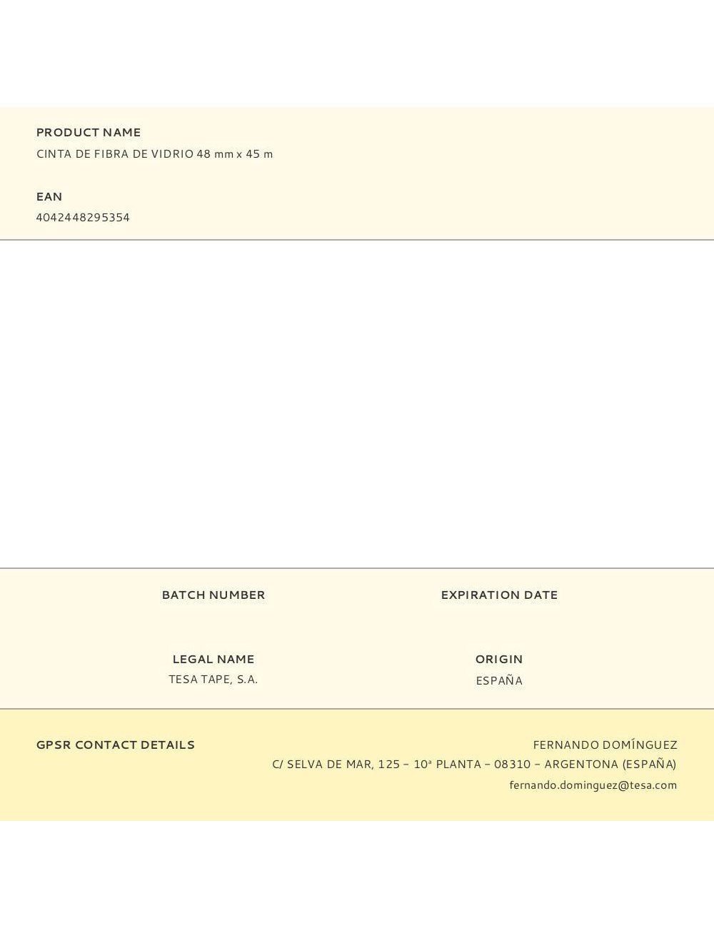 Cinta de fibra de vidrio 48 mm x 45 m