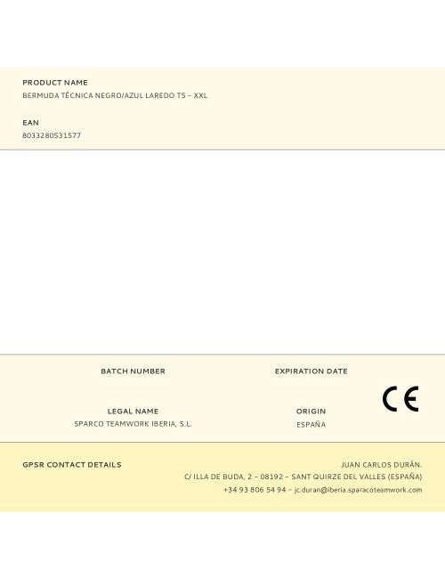 Bermuda técnica negro/azul laredo t5 - xxl