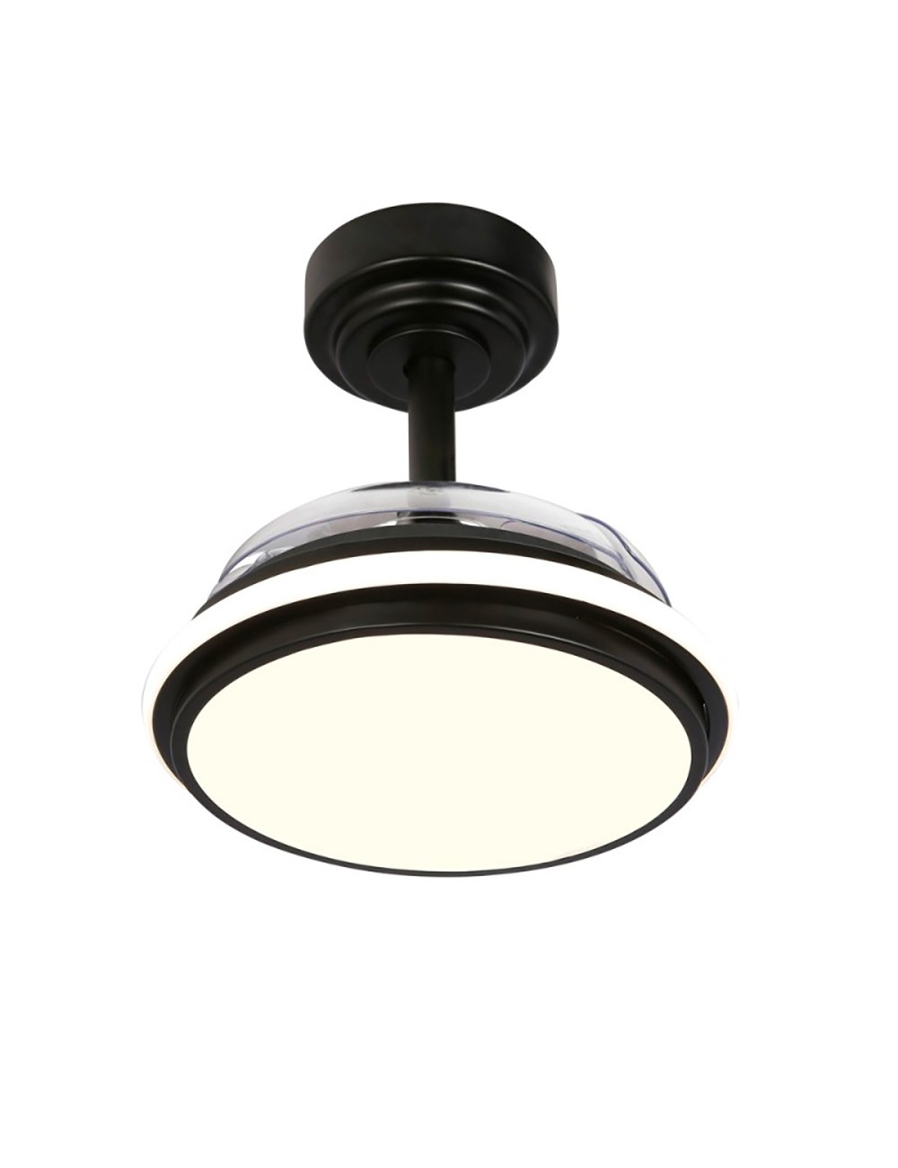 Ventilador de techo led 3cct aspas retráctiles antila mini xs 35 w 3000 lm negro, aspas ø55 cm, plafón ø32 cm, altura 38 - 4 ...