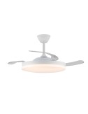 Ventilador de techo led 3cct aspas retráctiles stars evo smart 72 w 7920 lm blanco, aspas ø106 cm, plafón ø48,5 cm, altura 3 ...