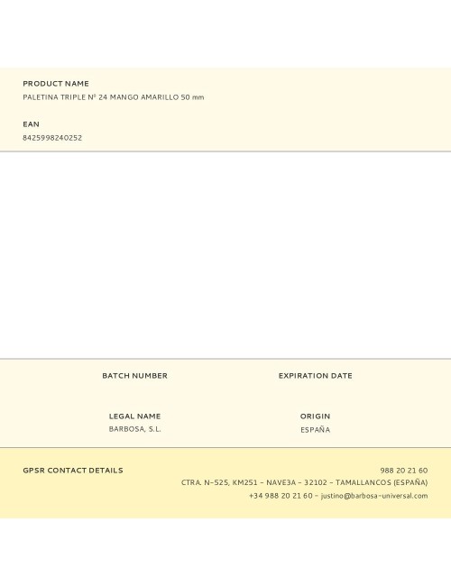 Paletina triple n 24 mango amarillo 50 mm