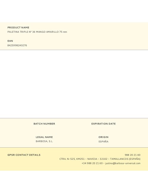 Paletina triple n 36 mango amarillo 75 mm
