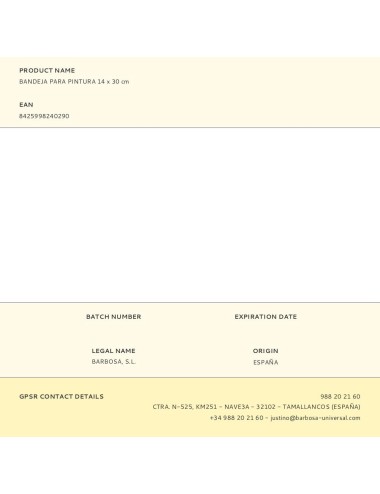 Bandeja para pintura 14 x 30 cm