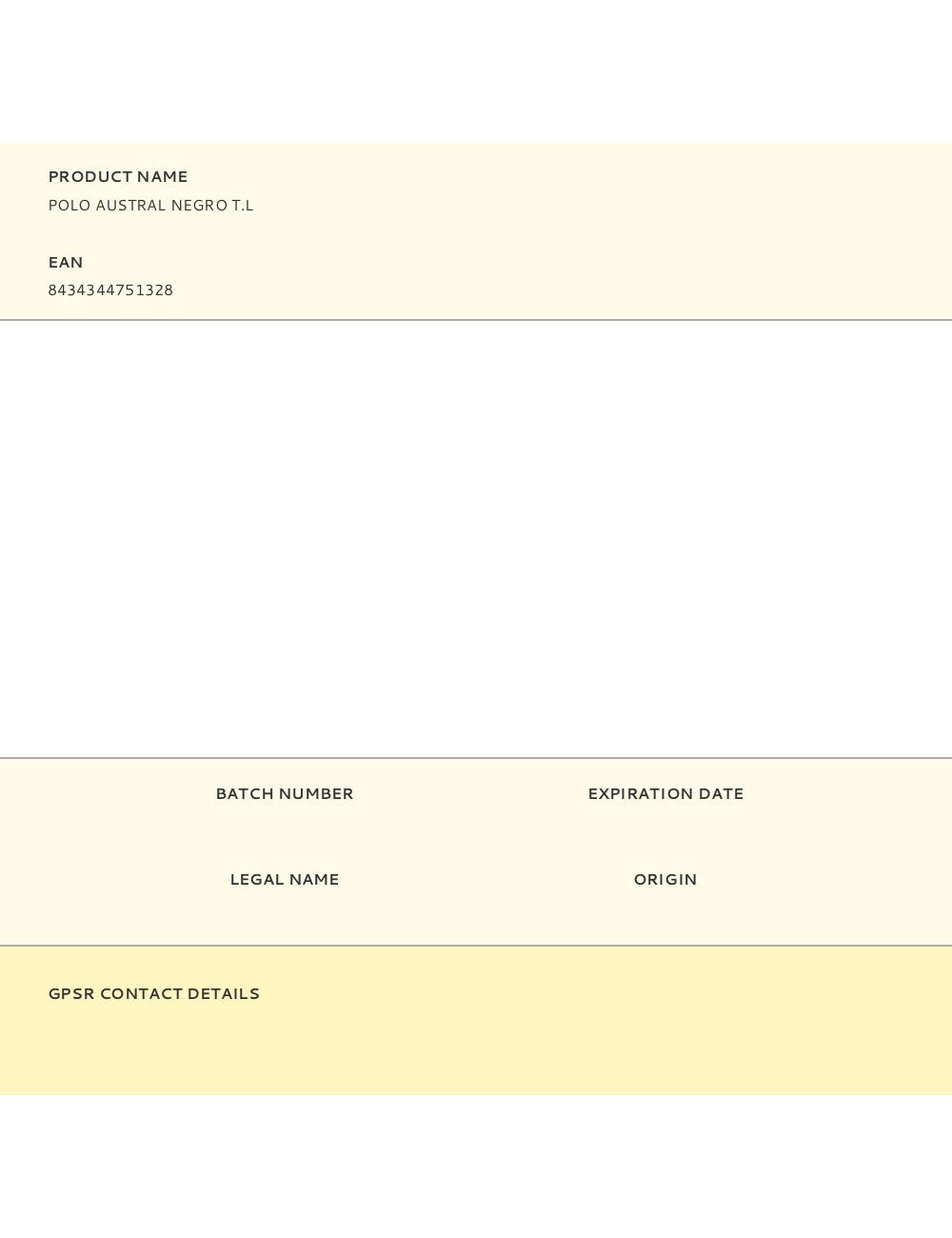 Polo austral negro t.l