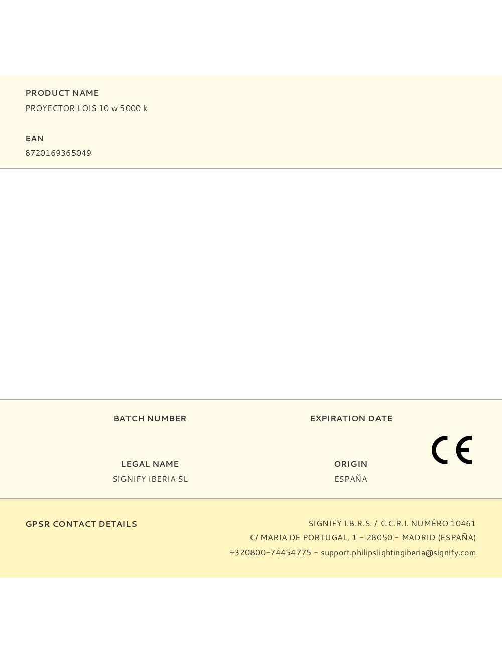 Foco proyector lois 10 w 5000 k 950 lm negro