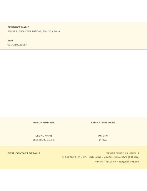 Bolsa de herramientas rígida con ruedas, 46 x 27 x 40 cm