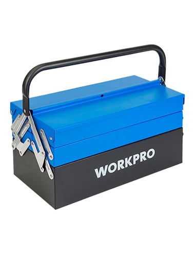 Caja de herramientas metálica, 5 compartimentos, 41,5 × 20 × 20 cm