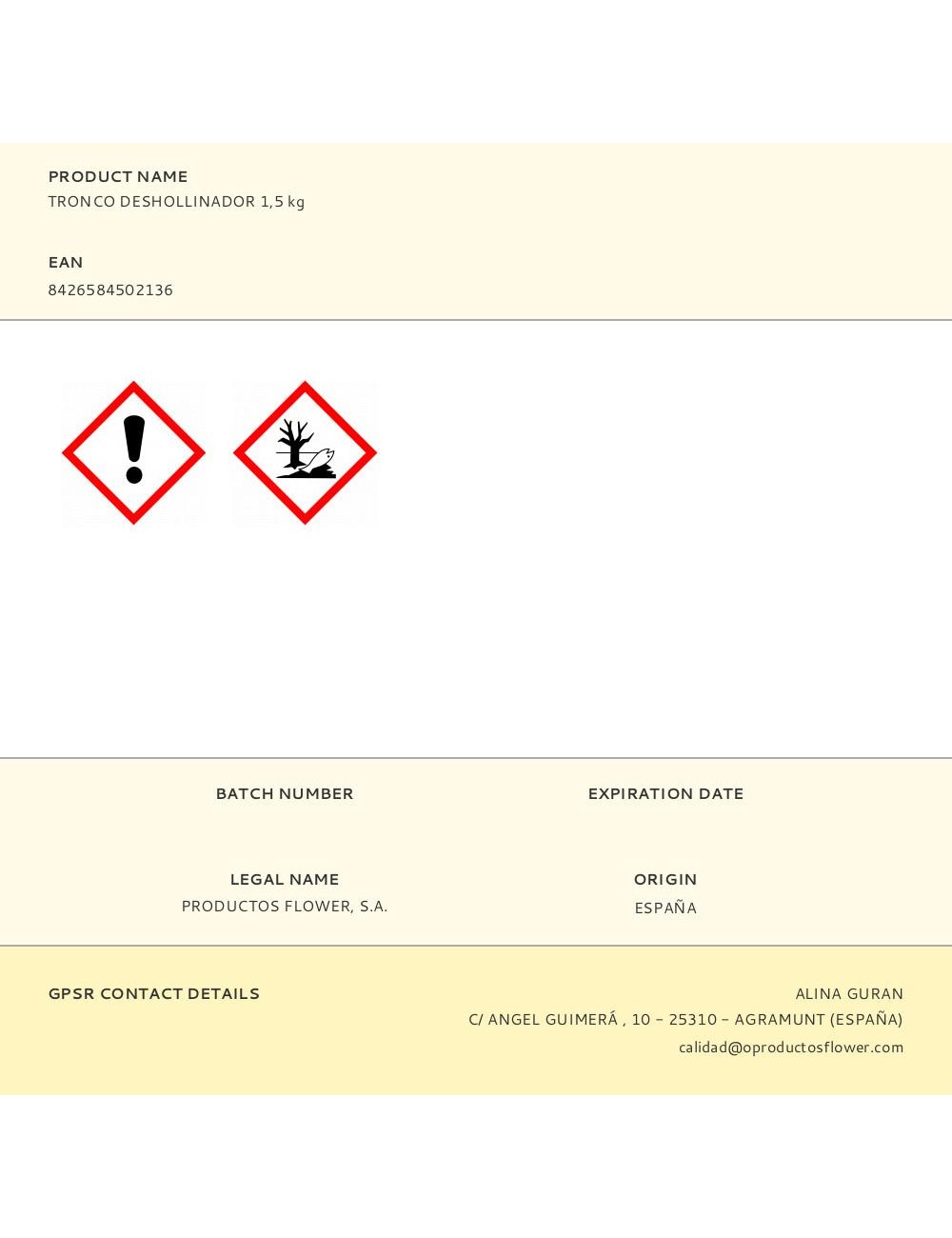 Okfuego tronco deshollinador