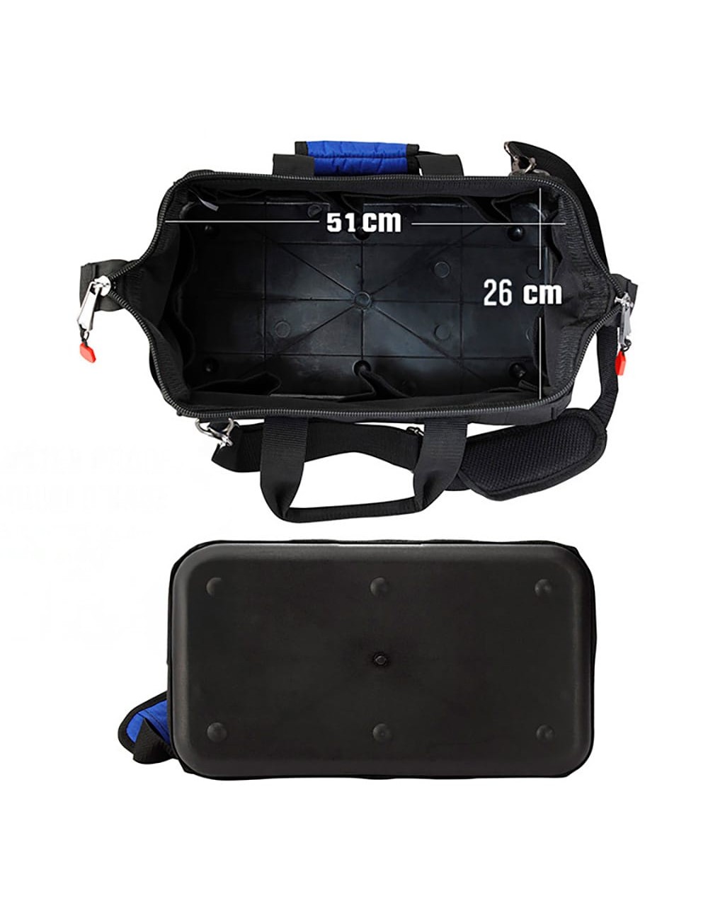 Bolsa de herramientas con cremallera (herramienta no incluida), 51 x 26 x 29 cm