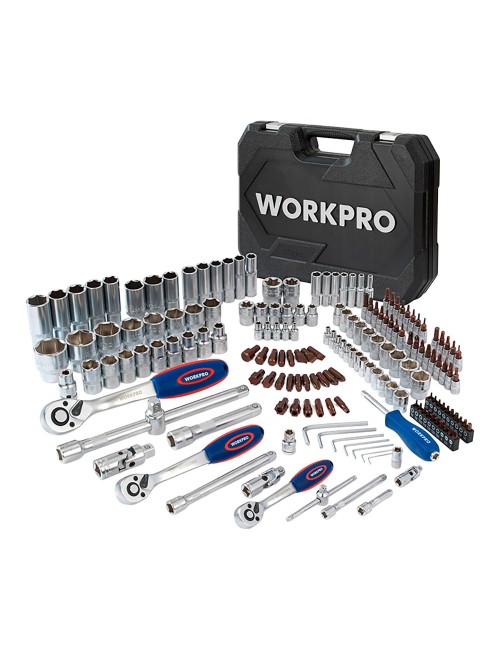 Juego herramientas, mecánico, 1/4"+ 3/8"+ 1/2", 172 piezas