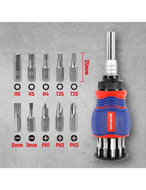 Destornillador de carraca, juego de 11 piezas