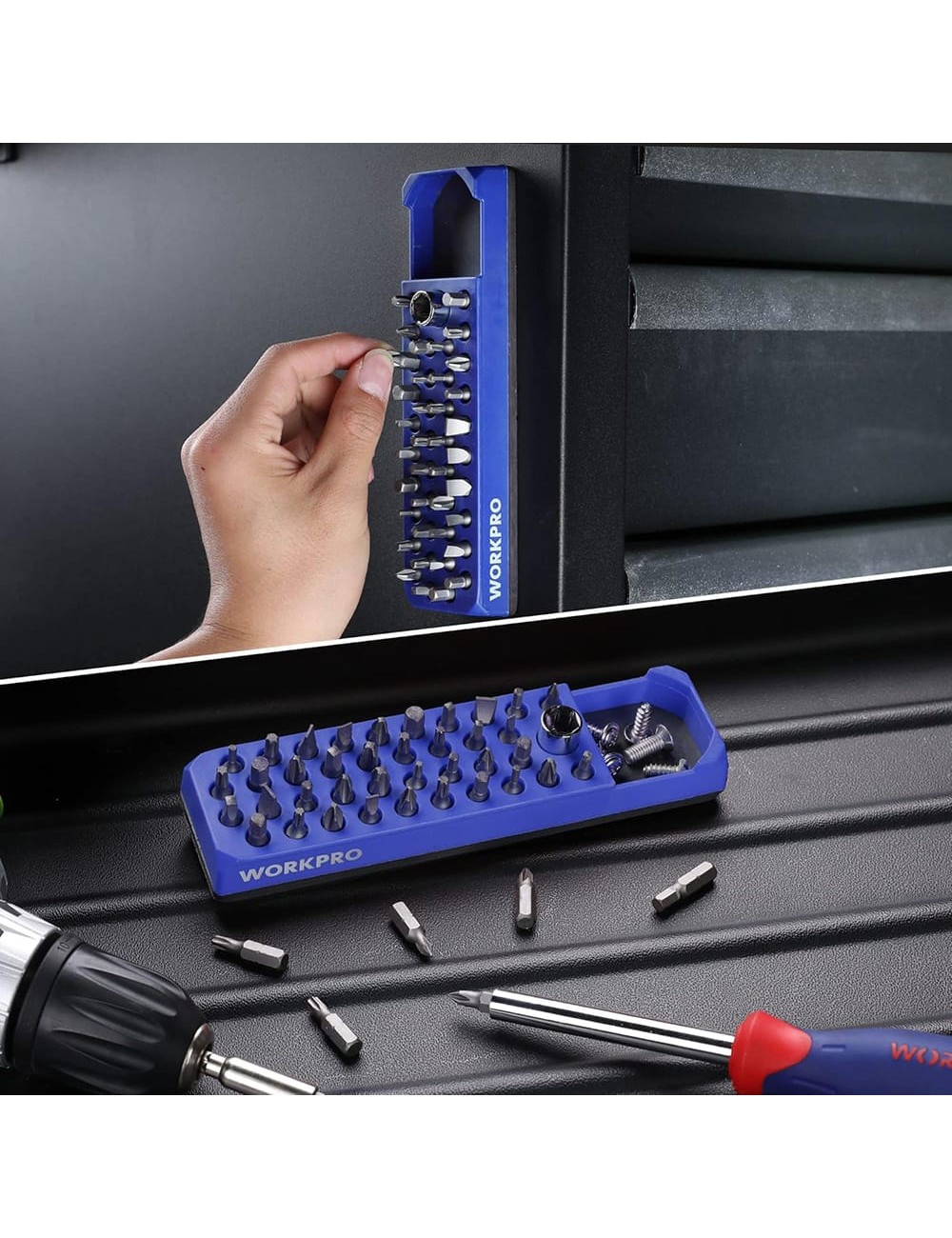 Organizador magnético vacío rectangular para puntas