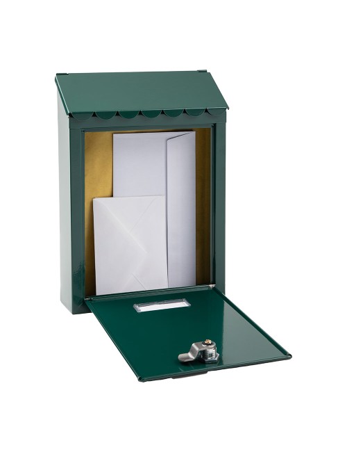 Buzón individual exterior, pequeño, civic, acero, verde, 21,6 x 8 x 30 cm