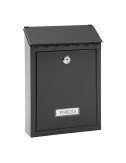 Buzón individual exterior, pequeño, civic, acero, negro, 21,6 x 8 x 30 cm