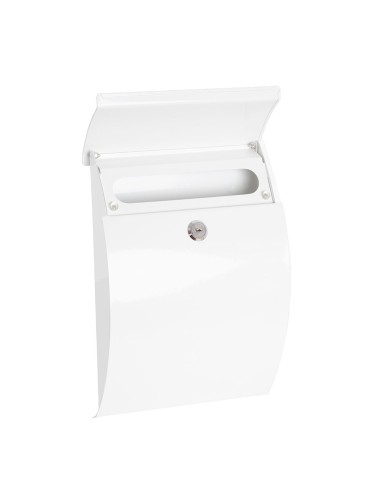 Buzón individual exterior, pequeño, galan, acero, blanco, 21 x 7,5 x 29 cm