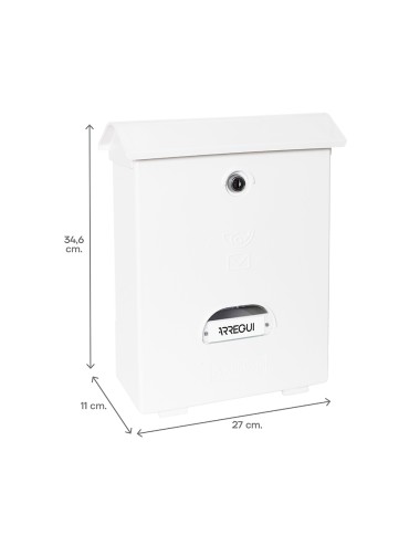 Buzón individual exterior, mediano, classic, poliestireno, blanco, 27 x 11 x 34,6 cm