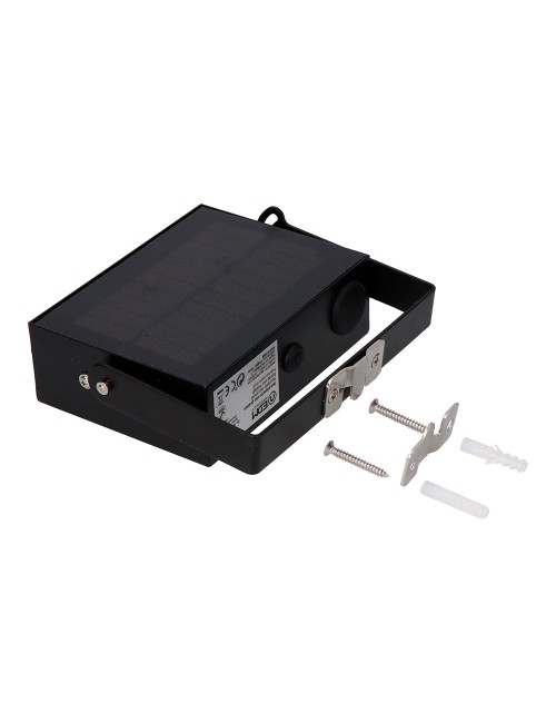 Foco proyector solar auto basculante 7 w 700 lm, 6500 k, con sensor movimiento, negro