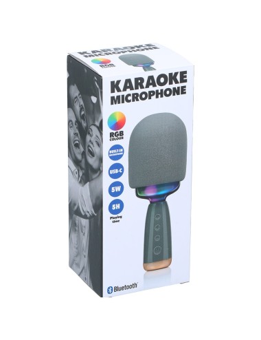 Micrófono karaoke con altavoz, 5 w 7,5 x 7,5 x 22 cm
