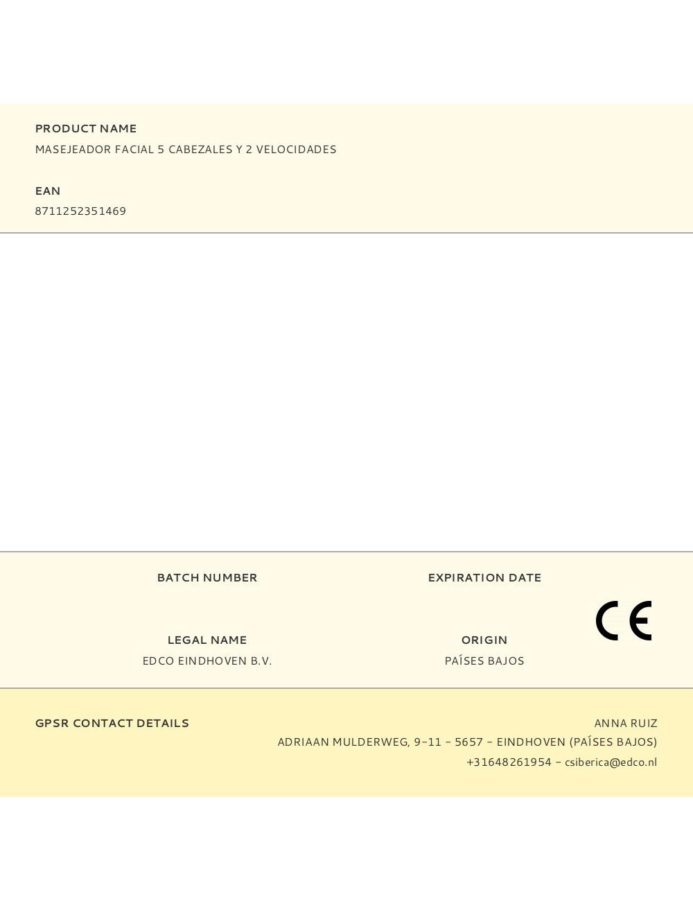 Masajeador facial con 5 cabezales extraíbles y 2 velocidades