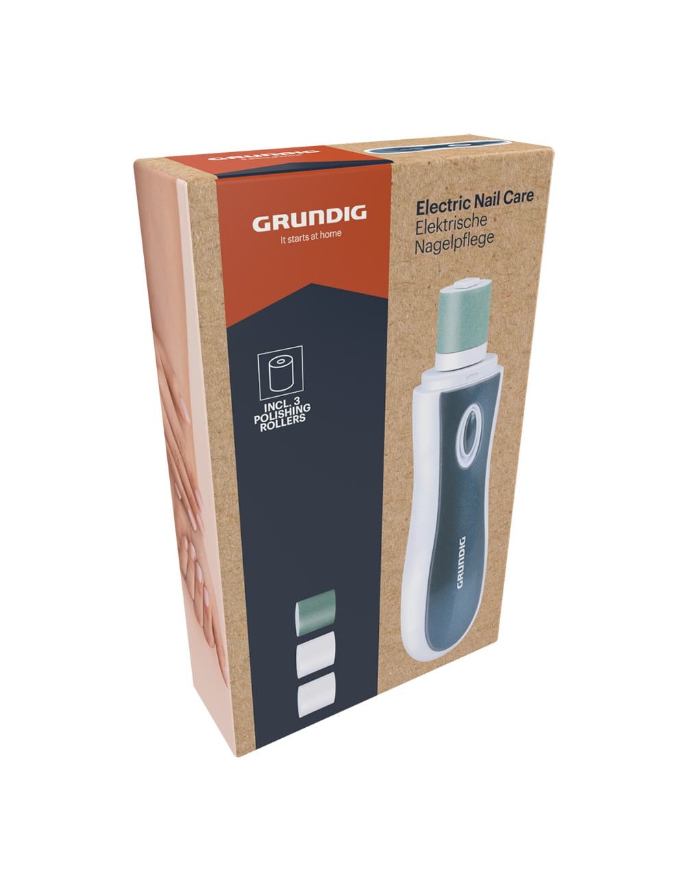 Pulidor de uñas, con 3 rodillos pulidores