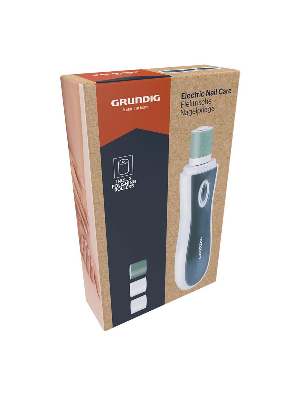 Pulidor de uñas, con 3 rodillos pulidores