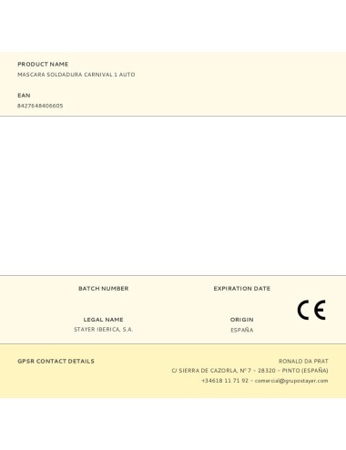 Pantalla de soldadura carnival auto