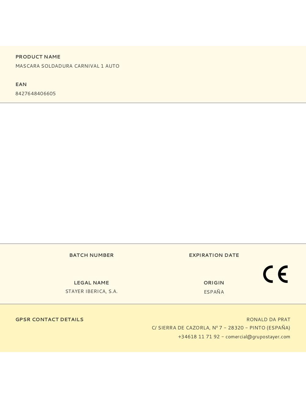 Pantalla de soldadura carnival auto