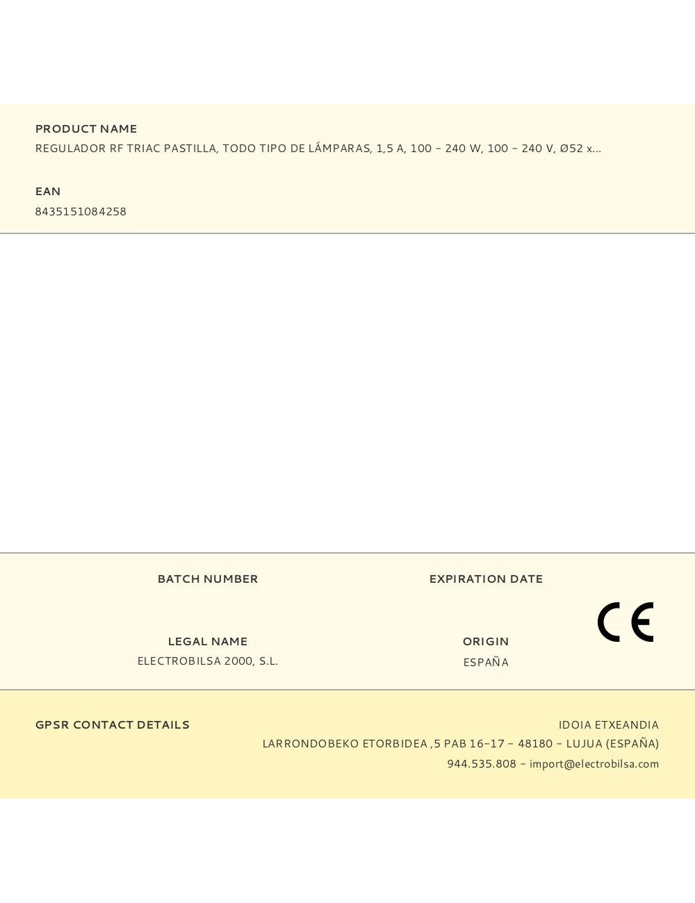 Regulador rf triac pastilla, todo tipo de lámparas, 1,5 a, 100 - 360 w, 100 - 240 v, ø52 x 26 mm