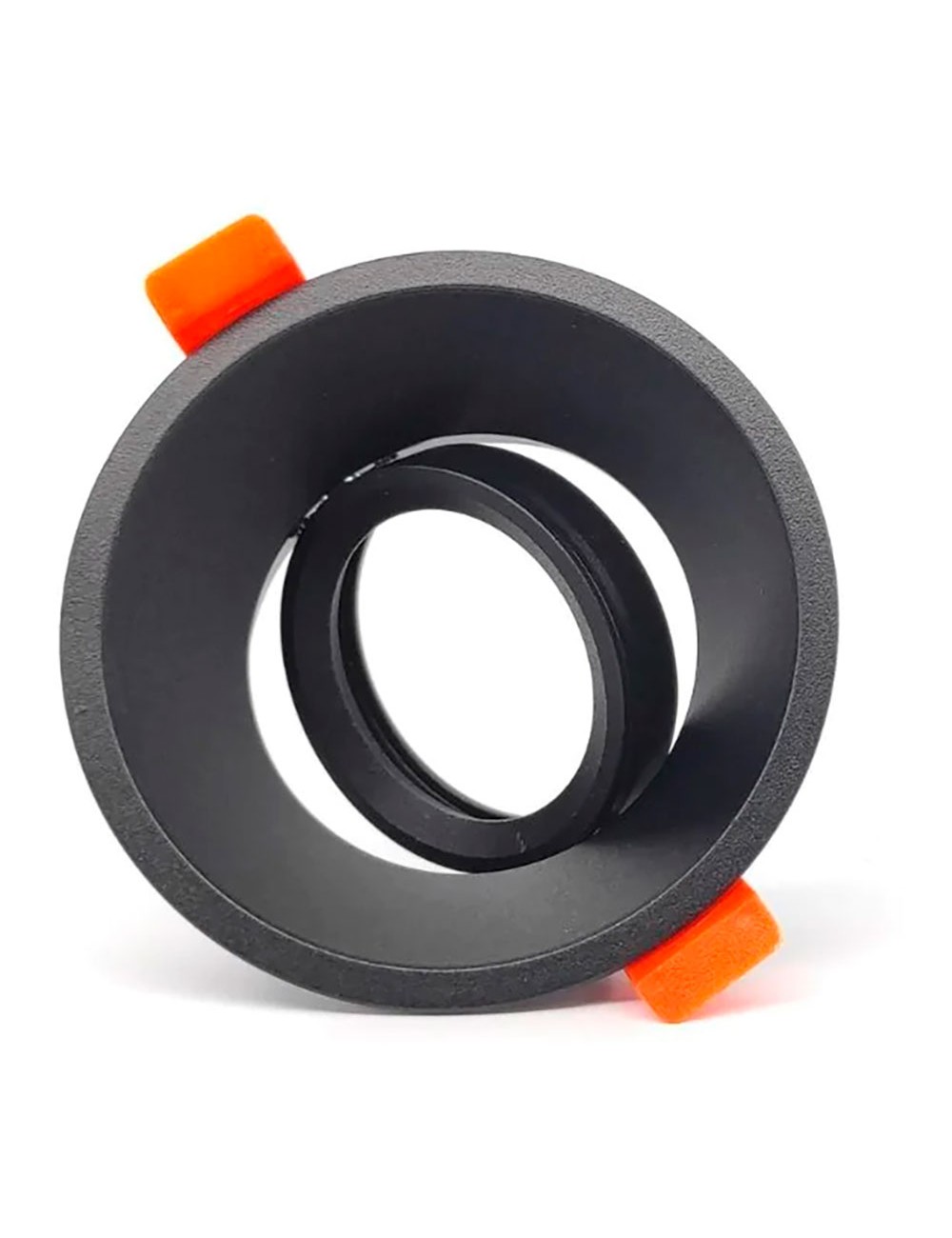 Aro halógeno basculante de empotrar, profundo, redondo, negro, ø90 x 42 mm