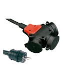Adaptador multiple schuko goma ip44 2p+t 16 a 250 v~ 10 m de cable 3g2,5 mm negro