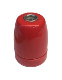 Portalámparas cerámico vintage e27 4 a 100 w 250 v~ rojo, ø47 x 59 mm