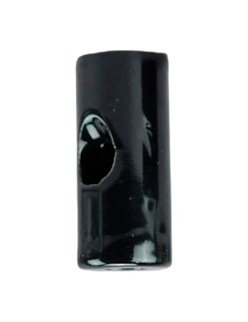 Derivacables de porcelana cilíndrico para techo, negro, 5 uds ø20 x 45 mm