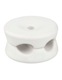 Sujetacables porcelana redondo doble blanco, 5 uds ø32 x 18,6 mm
