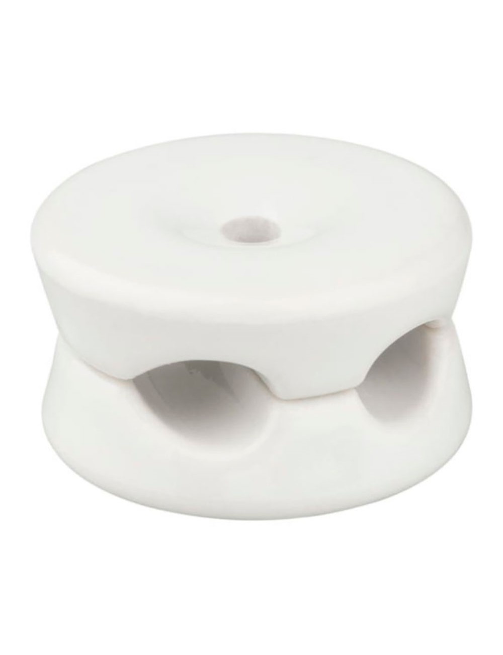 Sujetacables porcelana redondo doble blanco, 5 uds ø32 x 18,6 mm