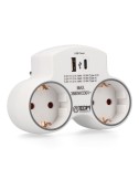 Adaptador 2 tomas 2p+t schuko con 2 usb (a + c), blanco