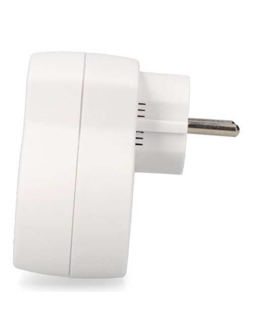 Adaptador 2 tomas 2p+t schuko con 2 usb (a + c), blanco