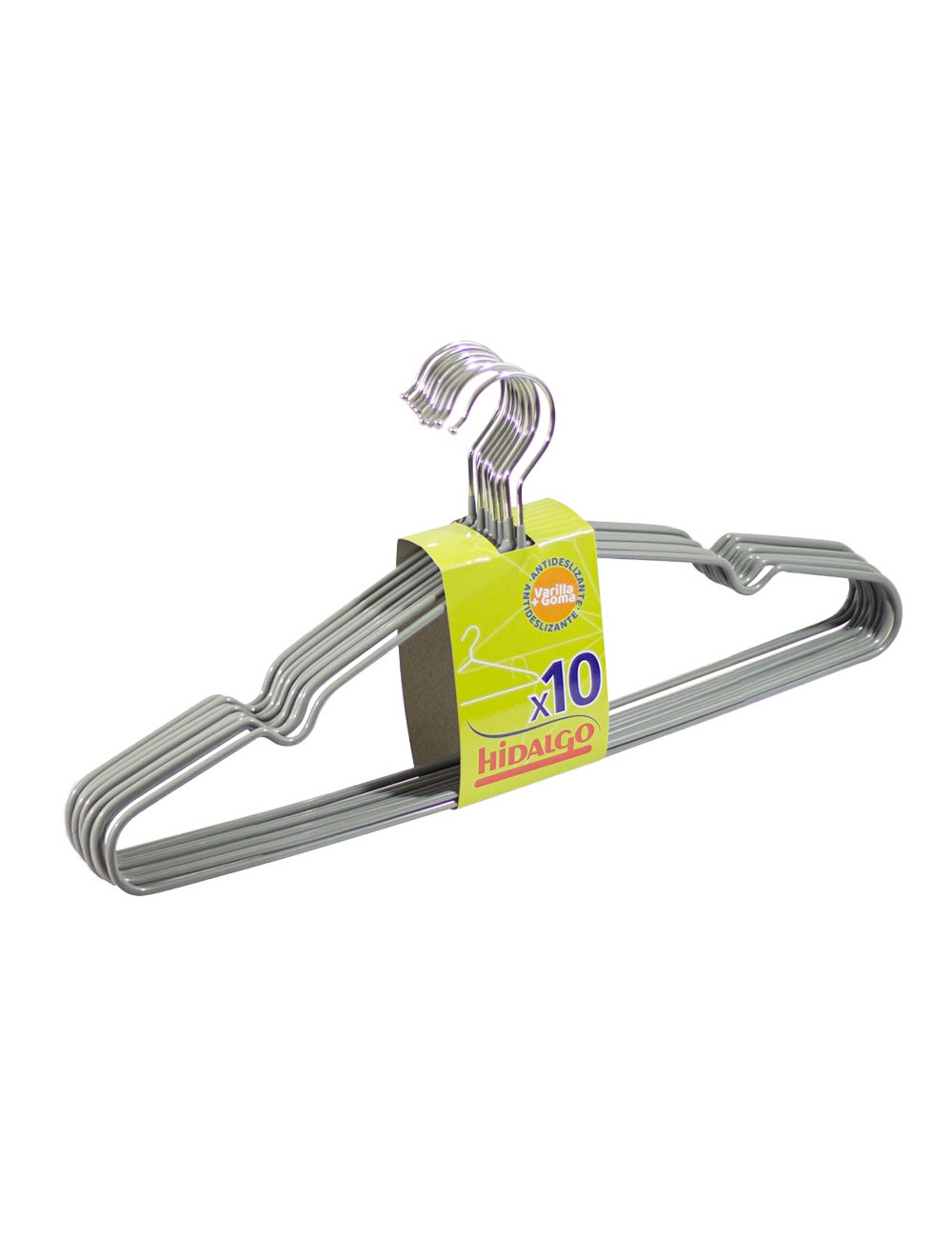 Perchas de varilla con goma, colores surtidos, 10 uds