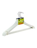 Perchas de madera, blancas, 3 uds