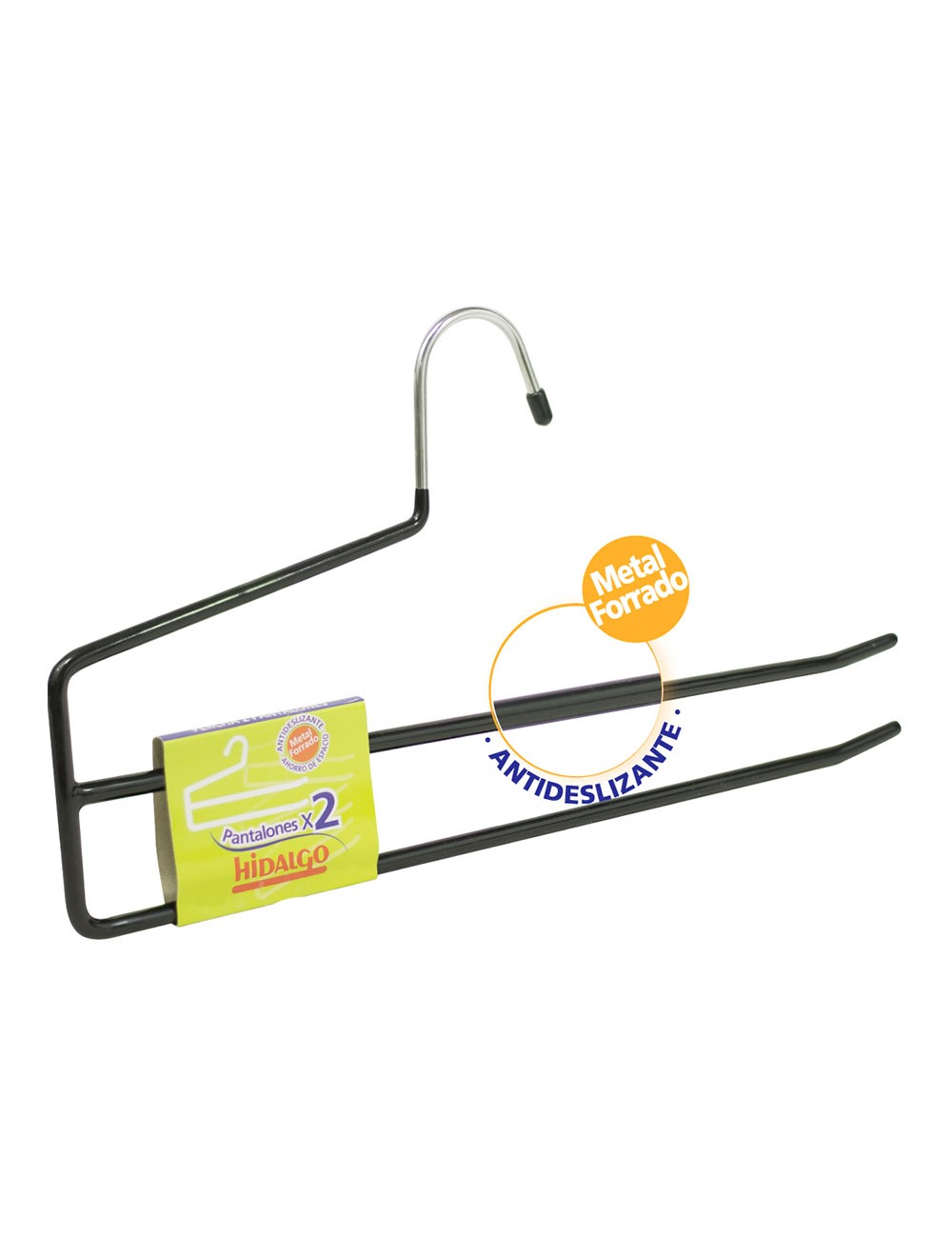 Percha antideslizante para 2 pantalones, color azul