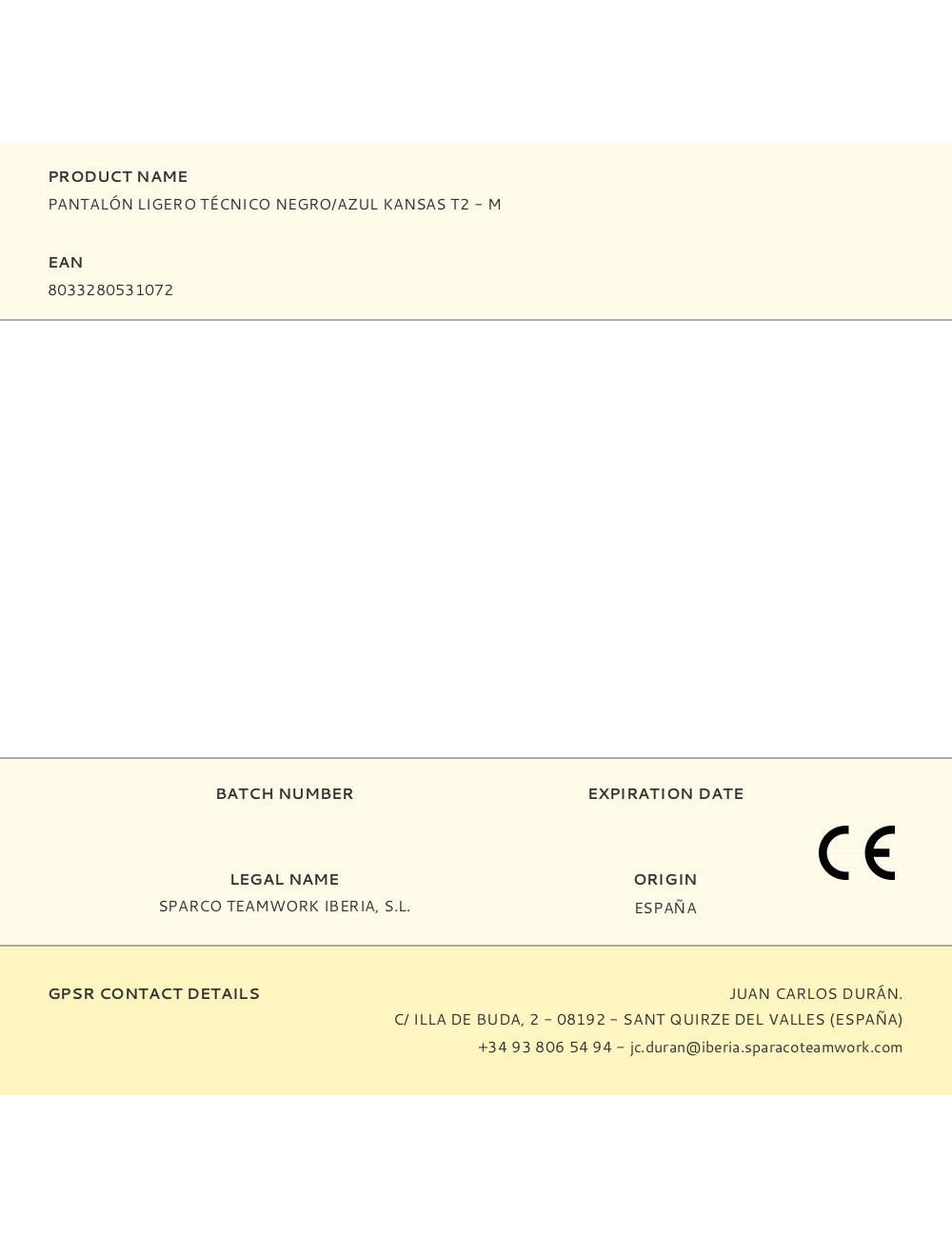 Pantalón ligero técnico negro/azul kansas t2 - m