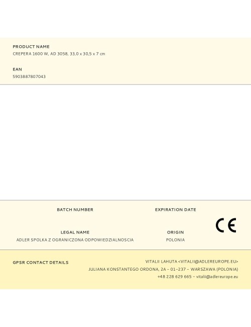 Crepera ad 3058 1600 w