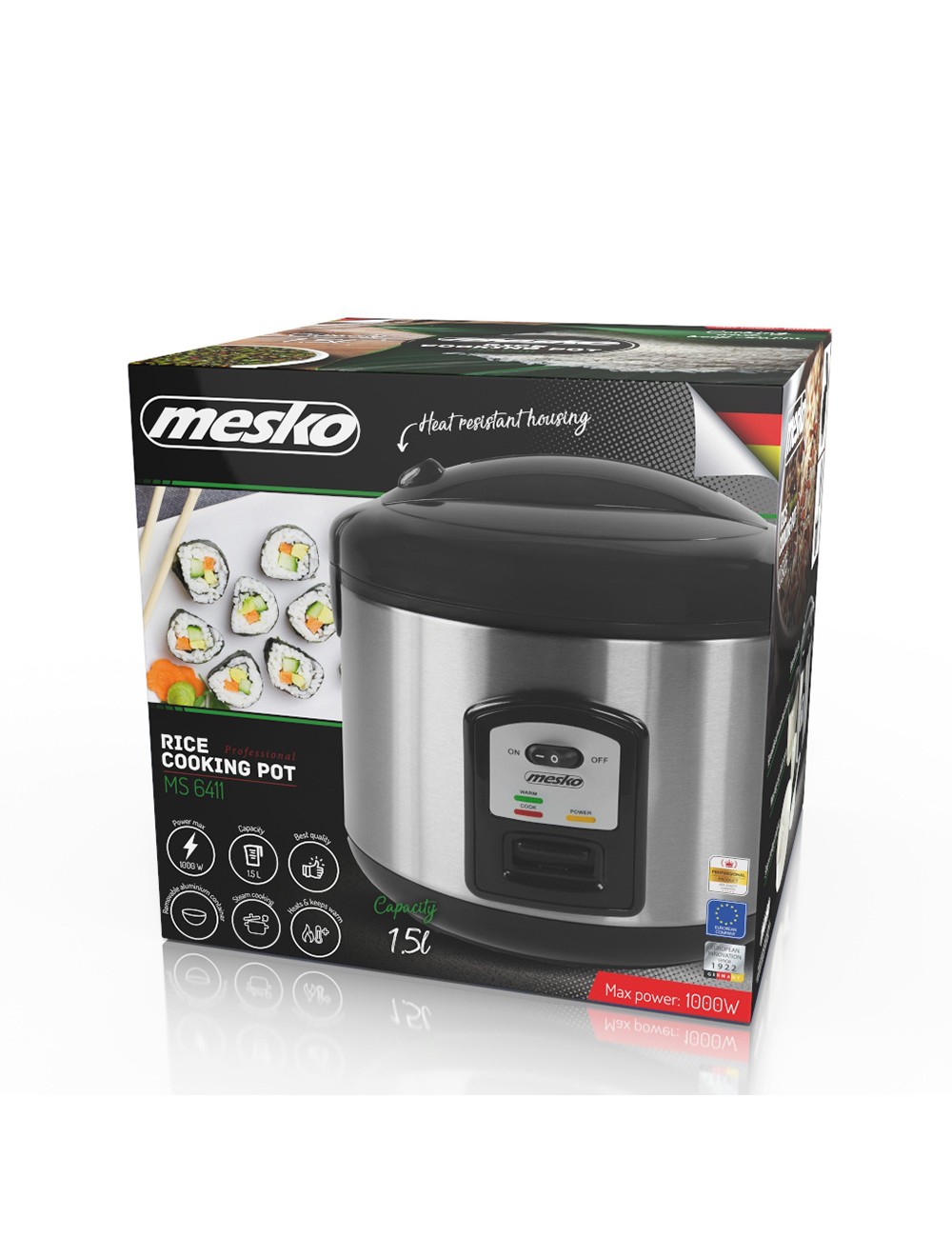 Olla arrocera ms 6411 1000 w 1,5 l