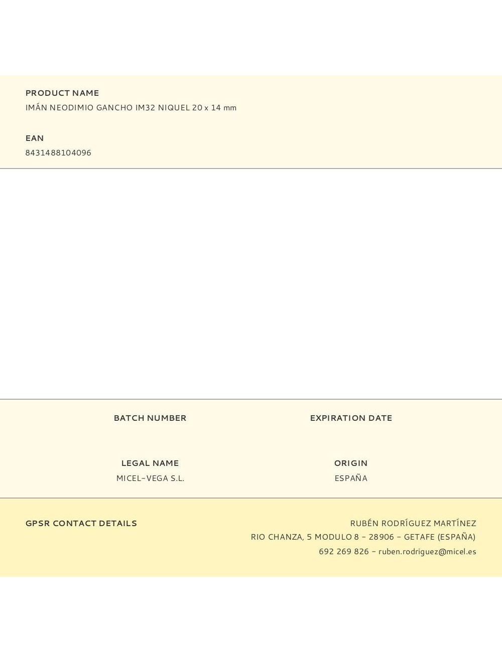 Imán neodimio gancho im32 níquel 20 x 14 mm