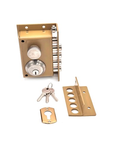 Cerradura sobreponer crs01 izquierda pintado oro