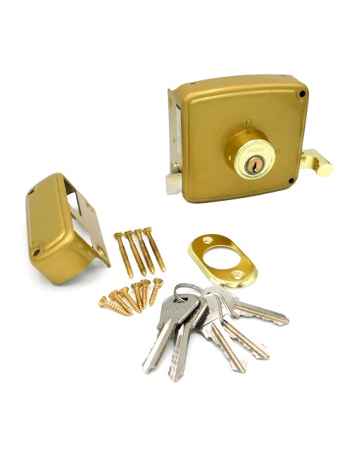 Cerradura sobreponer crs02 derecha 60 x 120 mm pintado oro