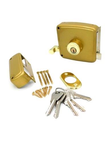 Cerradura sobreponer crs02 izda 60 x 120 mm pintado oro