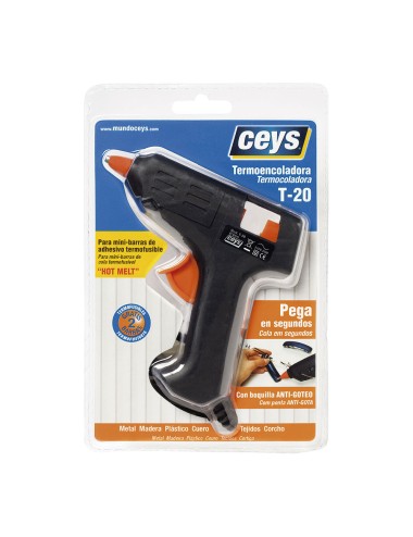 Pistola termofusible mini t-20, para barras de ø8 mm